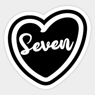 Kids Seventh Birthday Girl Heart Gift Sticker